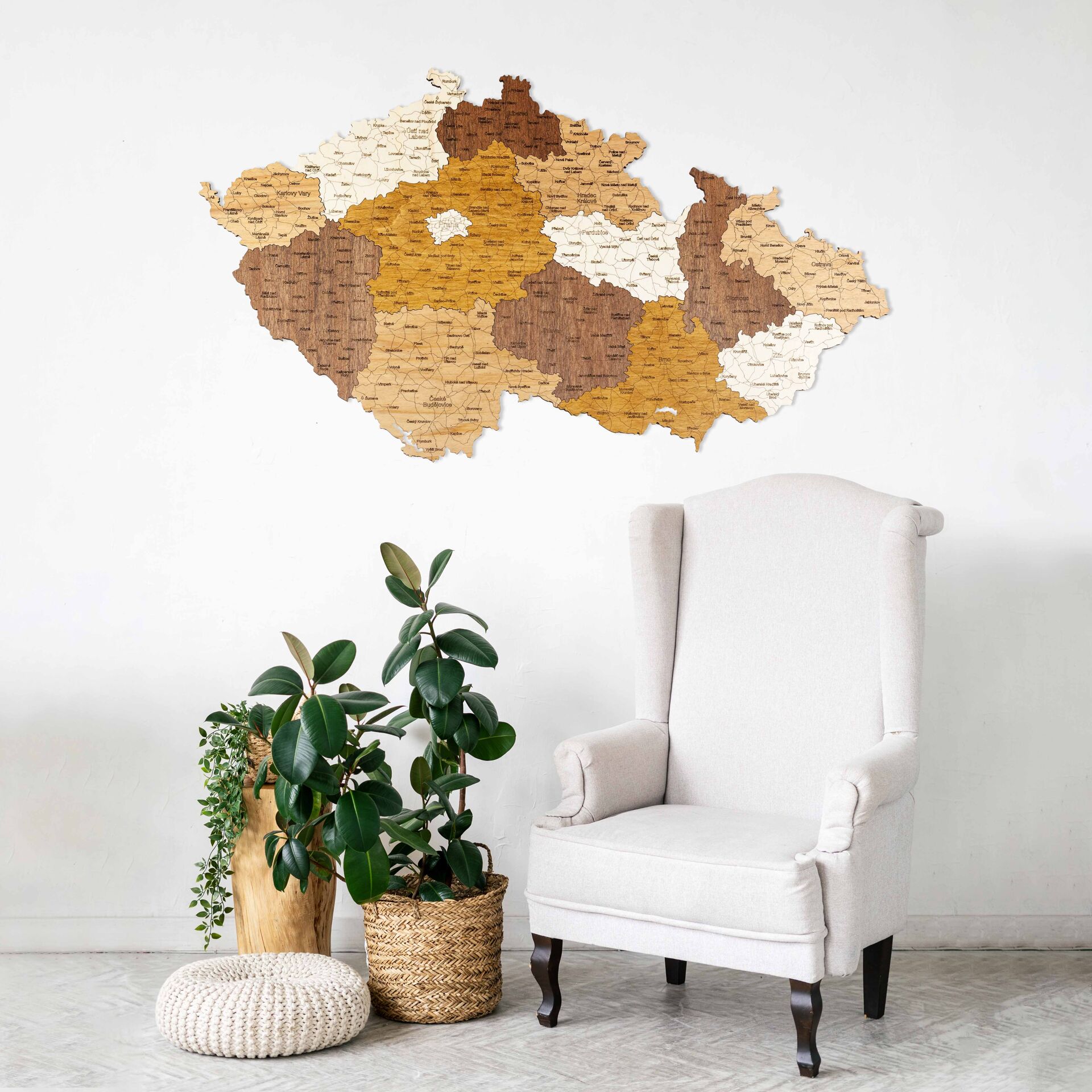 Wooden Map of the Czech Republic