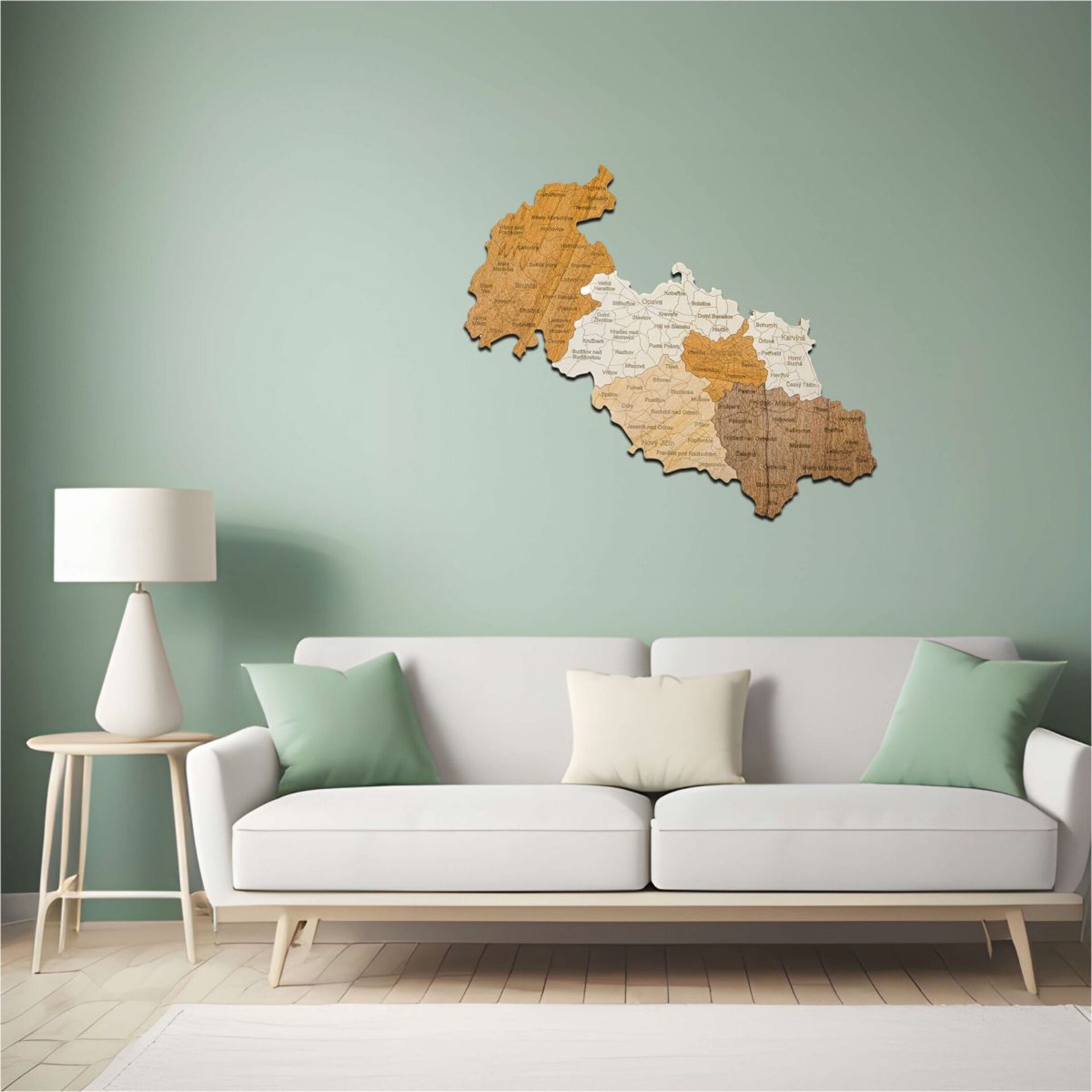 Wooden map of Moravia