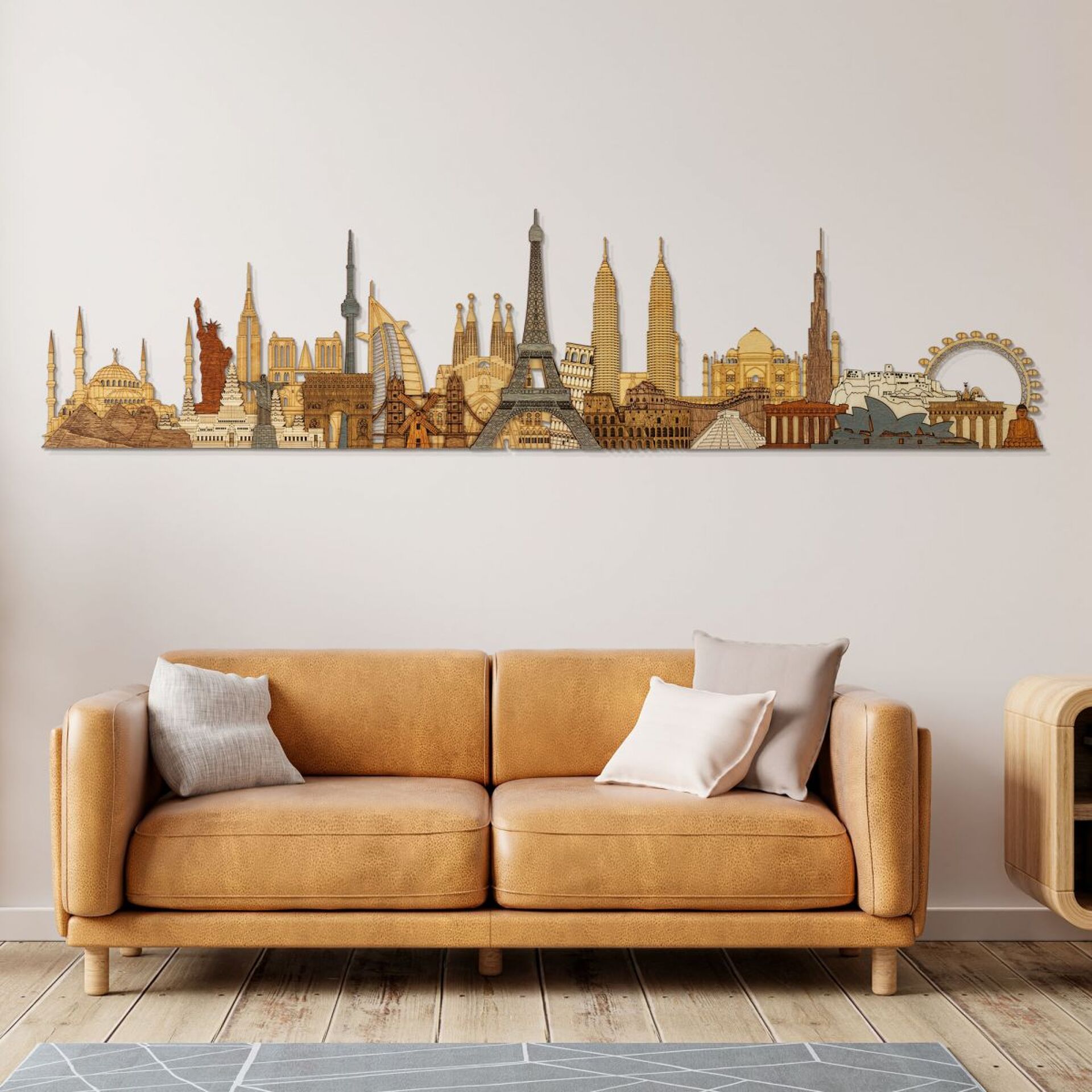 World Monuments and Attractions 3D Wooden Panel | 68travel