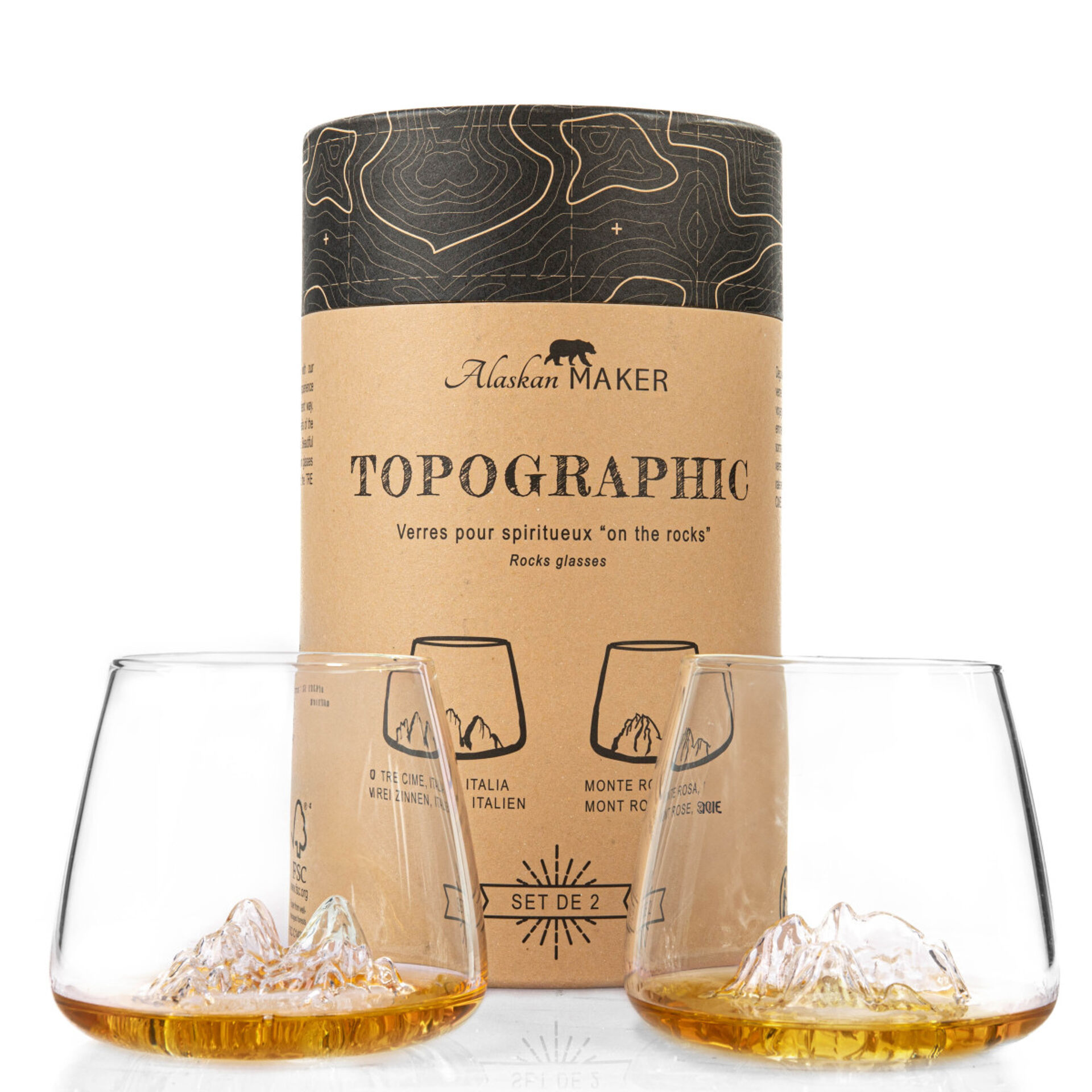 Alaskan Maker Tre Cime di Lavaredo & Monte Rosa Topographic Glasses
